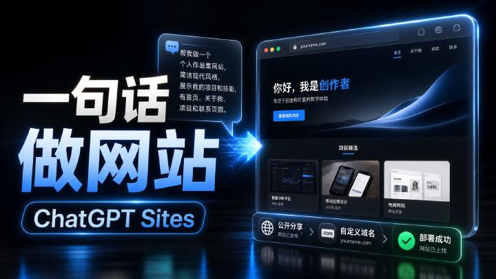 ChatGPT Sites 教程 一句话生成网站 发布分享 绑定自己的域名