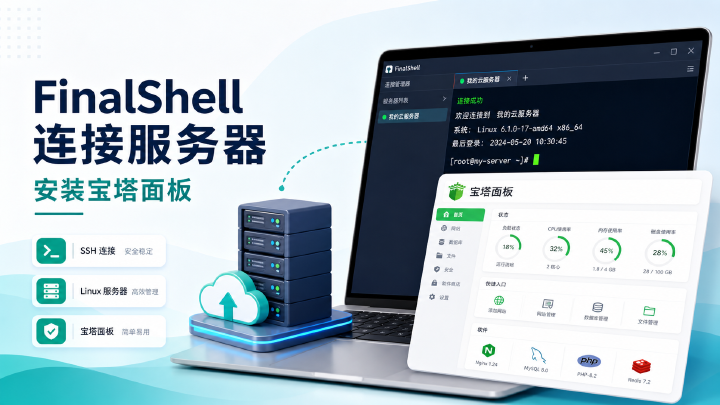使用 FinalShell 远程连接服务器并安装宝塔 Linux 面板
