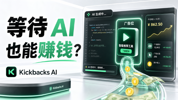 等待 AI 也能赚钱？Kickbacks AI 把加载时间变成广告收入