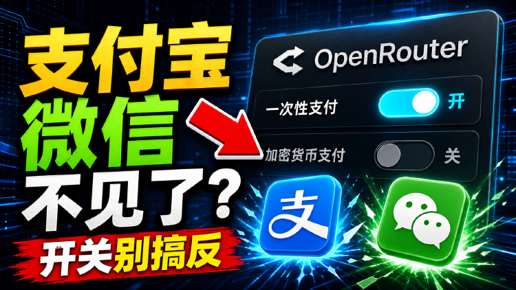 OpenRouter 充值找不到支付宝和微信支付的解决方法